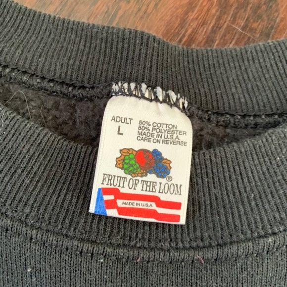 Vintage 90s Halloween Witch Black Sweatshirt Broom - Picture 2 of 5